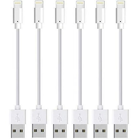 Short Replacement iPhone Charger Cable [6 Pack 8 INCHES] Certified Charging Cable Fast Charger Data Cord for Phone X 8 7 6S 6 Plus SE 5 Case Pad 2 3 4 Mini  Pad Pro Air  Pod Nano Touch(White) price history on PriceWatchPro