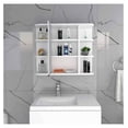 thumbnail image 4 of YfulYde Milan Medicine Cabinet, Six External Shelves Mirror, Three Internal Shelves -White, 4 of 8