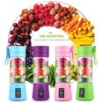 thumbnail image 3 of Mini licuadora para batidos, exprimidor eléctrico, mini licuadora portátil para frutas, licuadora multifuncional para batidos y malteadas, 350 ml para deportes y viajes (rosa), 3 of 4