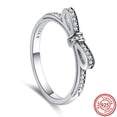 thumbnail image 5 of Auténtico 100% Plata de Ley 925 corona corazón flor ala circonita transparente brillante CZ Pantaro anillos para mujer joyería aniversario, 5 of 5