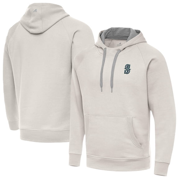 Men's Antigua Cream Seattle Mariners Victory Pullover Hoodie