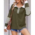 thumbnail image 4 of Zeagoo Fall Sweatshirts for Women Button Up Tops Henley V Neck Pullover Casual Comfy Shirts Fashion Clothes, 4 of 6
