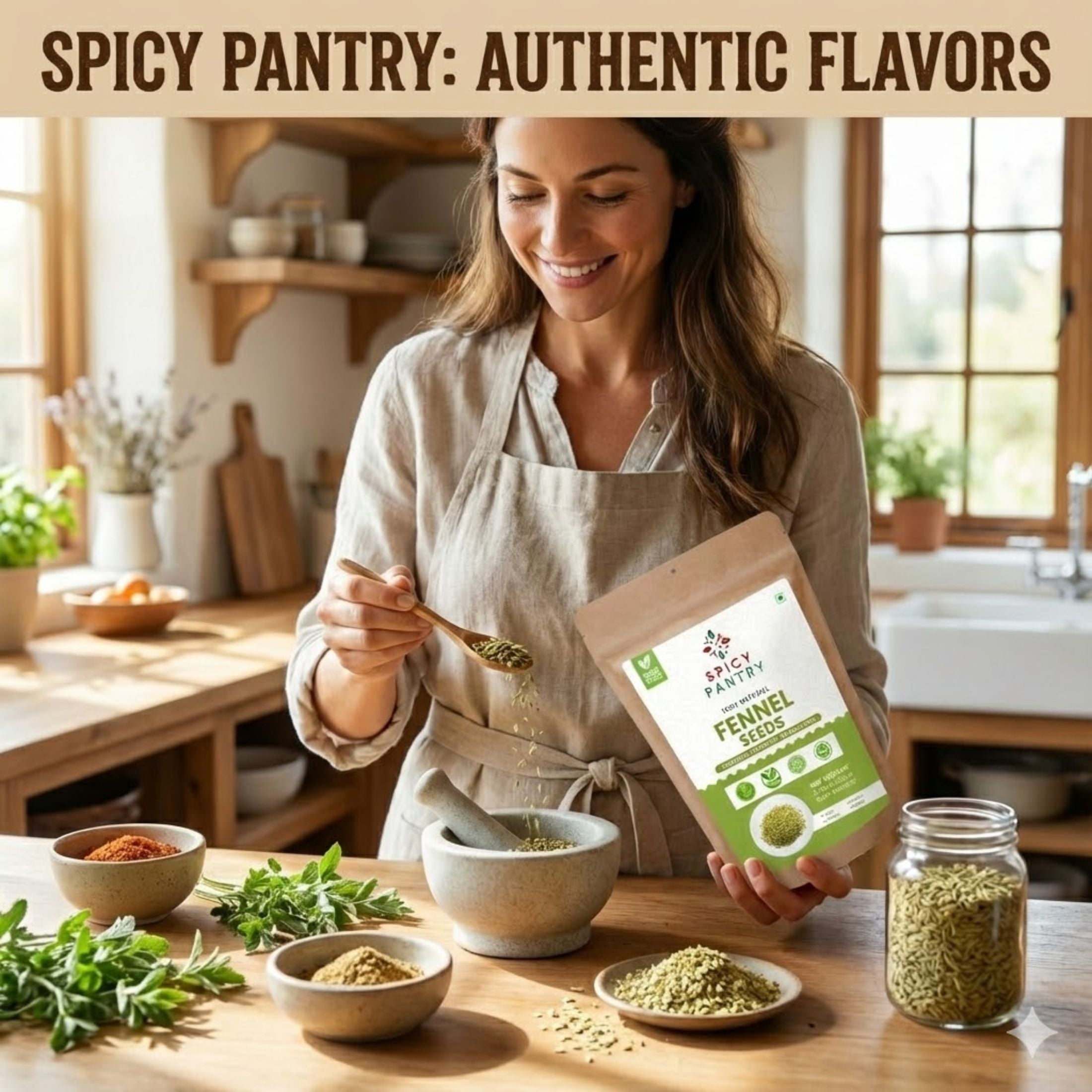 Spicy Pantry Whole Fennel Seeds – 2lbs, 100% Natural Spice, Ideal for Cooking, Baking & Teas