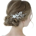 thumbnail image 2 of Pearl Wedding Hair Clip Comb Barrette Flower Crystal Bridal Hair Accessories Silver Headpieces for Women Wedding, 2 of 4