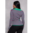 thumbnail image 3 of Rainbow Shops Female Adult Johnny Collar Striped Sweater Long Sleeves, Collar, Sweater, Striped Pattern, Ribbed Knit, 3 of 3