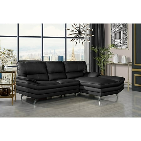 Living Room Leather Sectional Sofa L Shape Couch With Chaise Lounge Living Room Leather Sectional Sofa L Shape Couch With Chaise Lounge Black