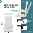 thumbnail image 4 of Leather Office Desk Chair, High back Ribbed Executive Modern Conference Room Chairs with Arms Task Chair Adjustable Swivel Chair for Home Office, White, 4 of 7