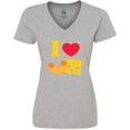 thumbnail image 3 of Inktastic I Heart Mac and Cheese Women's V-Neck T-Shirt, 3 of 5