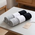 thumbnail image 3 of Stcellnmex 6 Pairs Loose Fit Ankle Socks Black Breathable Non Binding Stretch Socks for Comfort, 3 of 6