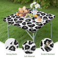 thumbnail image 4 of Black Leopard Pattern Square Fitted Tablecloth with Elastic Edge,Square Table Cover,Washable Elastic Table Cover for Home Kitchen Party Decor 36"x36", 4 of 6