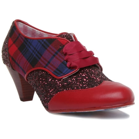 

Irregular Choice End Of Story Women s Lace Up Synthetic Block Heel Shoes In Red Size 11