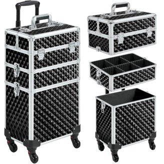 Caisse De Beauté Roulante LOGIC Avec Table - Pour Tatoueurs, Maquilleurs, Manucures, Alu, Miroir Et Serrure, Neuve