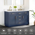 thumbnail image 5 of Gavino 54" Wood Vanity in Royal Blue White Engineered Stone Top no Mirror, 5 of 13
