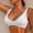 White, variant on Fewfanhot Wireless Bra for Women Comfortable Seamless Soft Nylon Lightweight Everyday Bralette with V-Neck Slimming Design