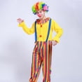 thumbnail image 4 of HXWCHs Circus Clown Outfit for Festival Performances and Events with Classic Suspenders Design One Size Yellow, 4 of 5