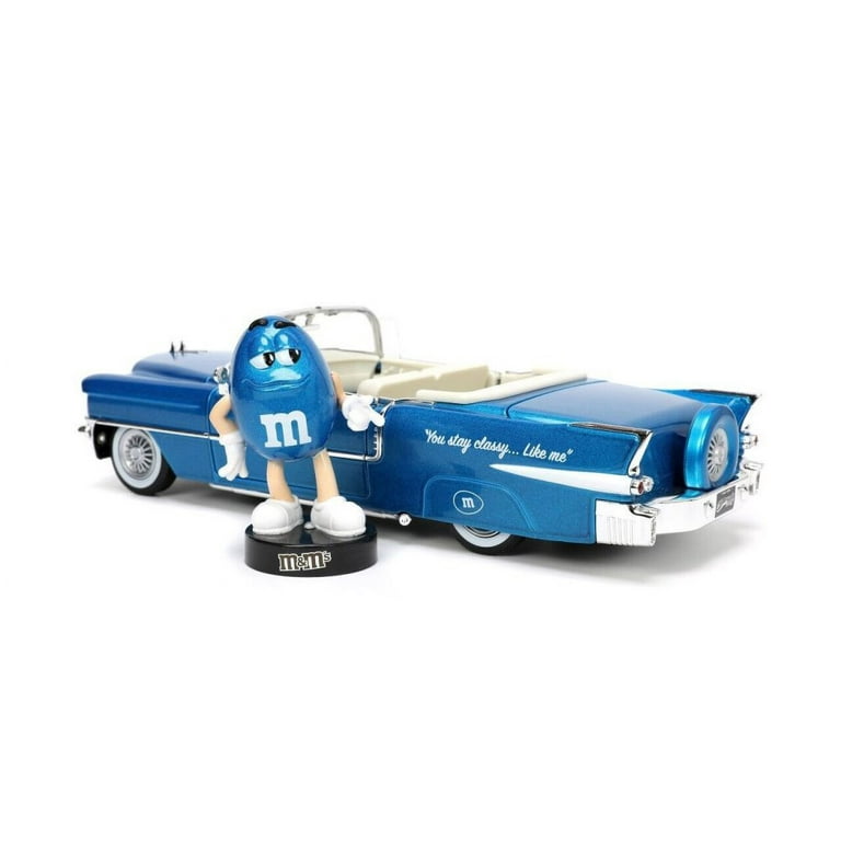JD HR 1/24 M&M's 1956 キャデラック with BLUE Jada Toys Hollywood Rides: Blue M&M and 1956 Cadillac