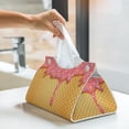 thumbnail image 5 of Goofa Pink Ice Cream Pattern Triangle Square Tissue Box Cover, Modern PVC Leathe Facial Paper Holder,Decorative Holder/Organizer for Bathroom Vanity Countertop, 5 of 9