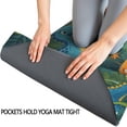 thumbnail image 3 of Green Cartoon Dinosaurs Jungle Pattern Hot Yoga Mat Towel Non Slip for Hot Yoga - Quick-Drying Yoga Mat Cover with 4 Corner Pockets with Travel Bag - Hot Yoga Towel Non Slip 74"x26", 3 of 6