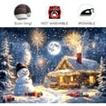 thumbnail image 5 of 10x8ft Winter Christmas Photography Backdrop Snowman Kids Backdrop Xmas Farmhouse Village Banner Party Decor Photo Backdrops Cabin Fireworks Photo Booth Props Background Rustic Pine Forest Wall Decor, 5 of 5