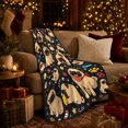 thumbnail image 3 of Pug Faces with Toys and Paw Prints, Energetic Graphic Style for Dog Lovers, Happy Puppy Collage and Pet Adoption Gift, Cozy Flannel Blanket for Living Room and Bedroom, Home Decor, 3 of 9