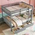 thumbnail image 5 of Harper & Bright Designs Detachable Bunk Bed Full Over Full with Drawers, Wood Bunk Bed Frame with Guardrail and Ladder, Separate into 2 Twin Beds, Grey, 5 of 16