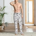 thumbnail image 3 of Cauagu Lavender And Butterfly Mens Pajama Pants Sleep & Lounge Pants,PJ Bottoms with Pockets-Medium, 3 of 7
