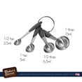 thumbnail image 3 of Baker's Secret Stainless Steel Stackable Measuring Spoons 2.56"x1.85"x2.36" Red, 3 of 7