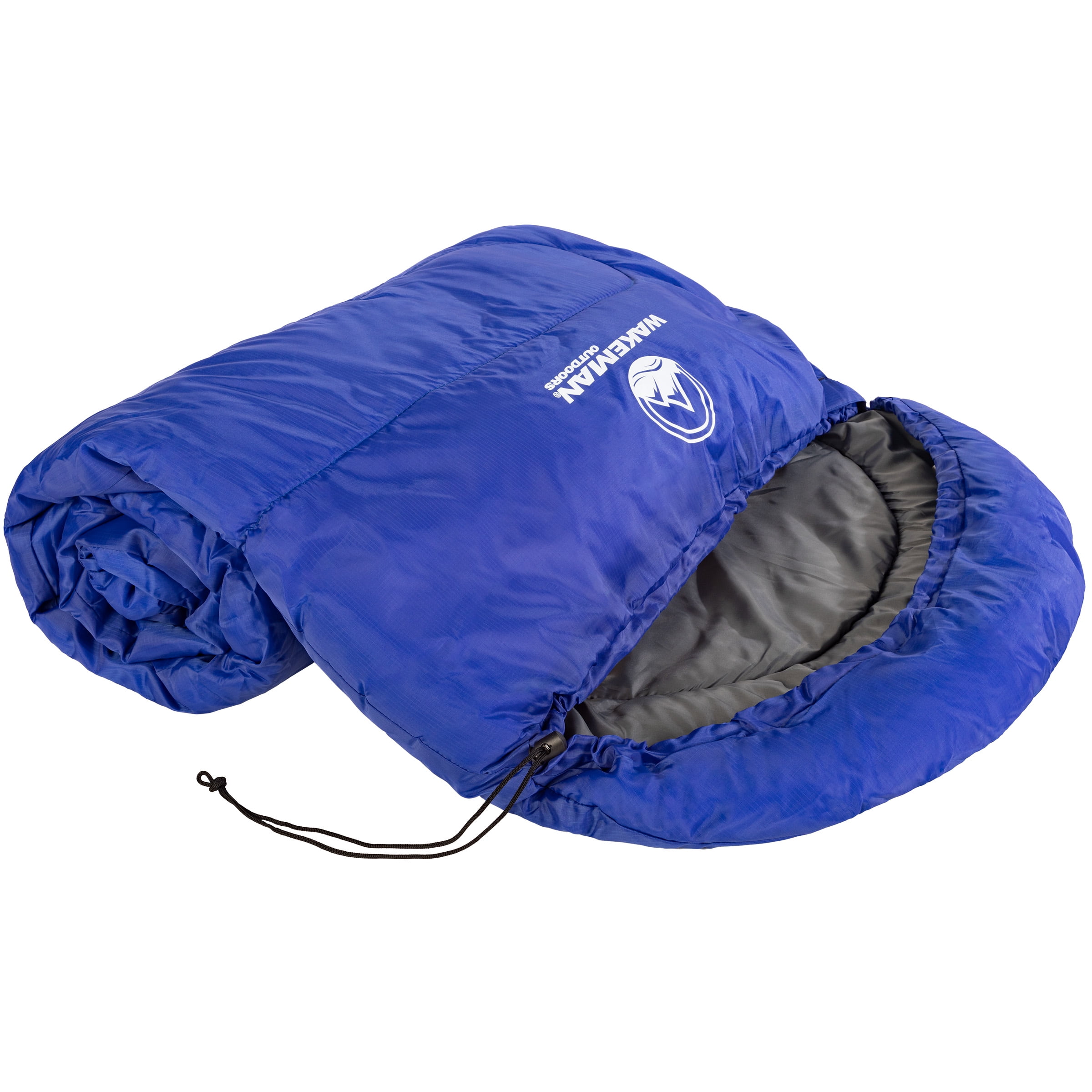 Wakeman Outdoors Cold Weather Lightweight Compact Mummy Sleeping Bag for Camping and Backpacking Rated to 25°F, Blue