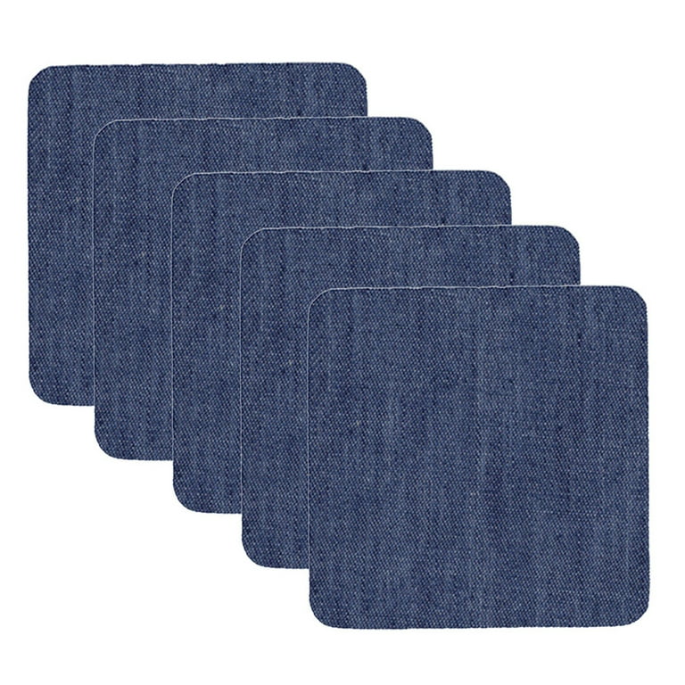 Denim Iron on Jean Patches Inside & Outside Strongest Glue Assorted Shades of Blue Repair Decorating 2.75 inch, Men's