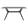 thumbnail image 2 of Luxury Commercial Living 55" Gray Solid Rectangular Patio Dining Table, 2 of 6