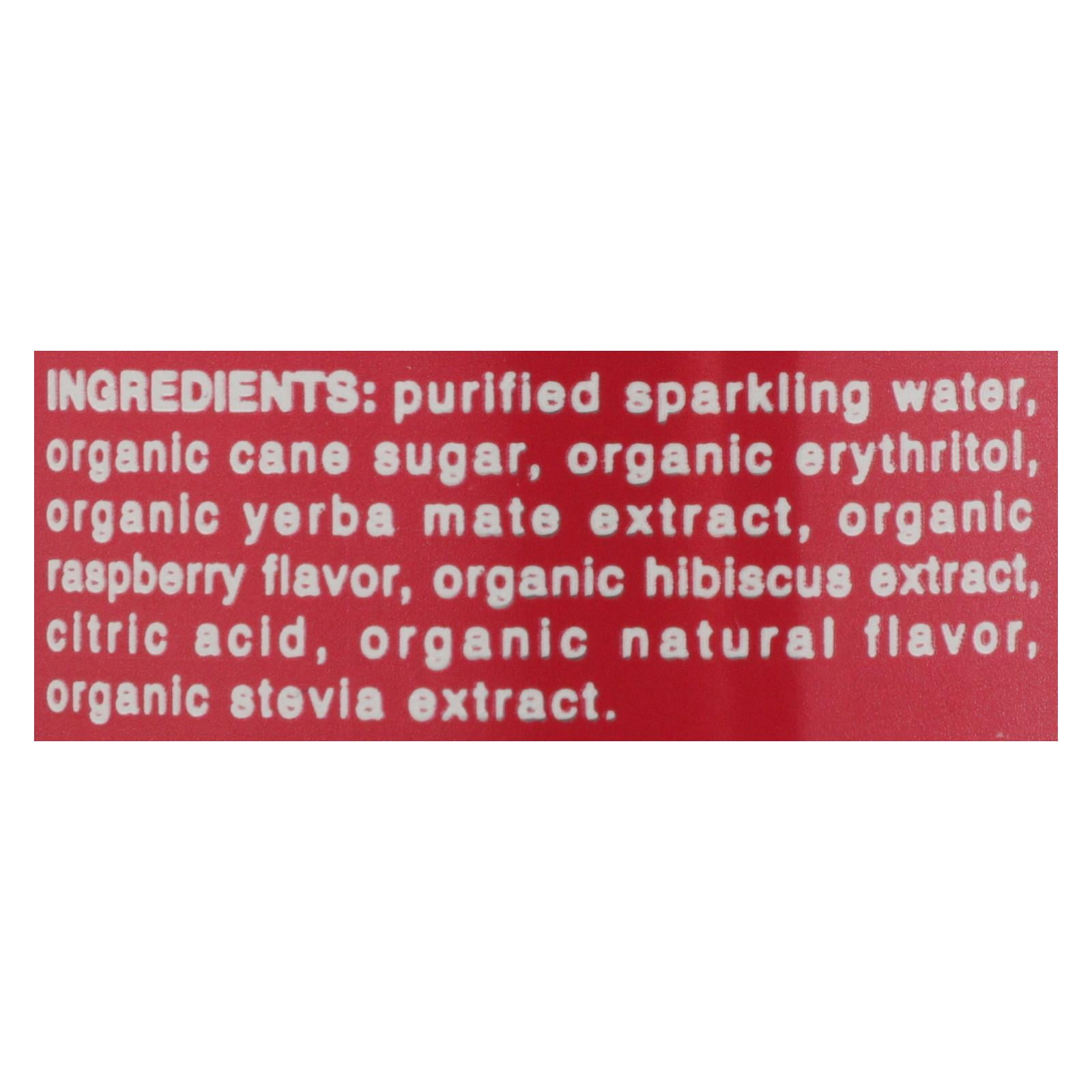 Clean Cause Sparkling Yerba Mate Raspberry Tea, 16 fl oz [Pack of 12]