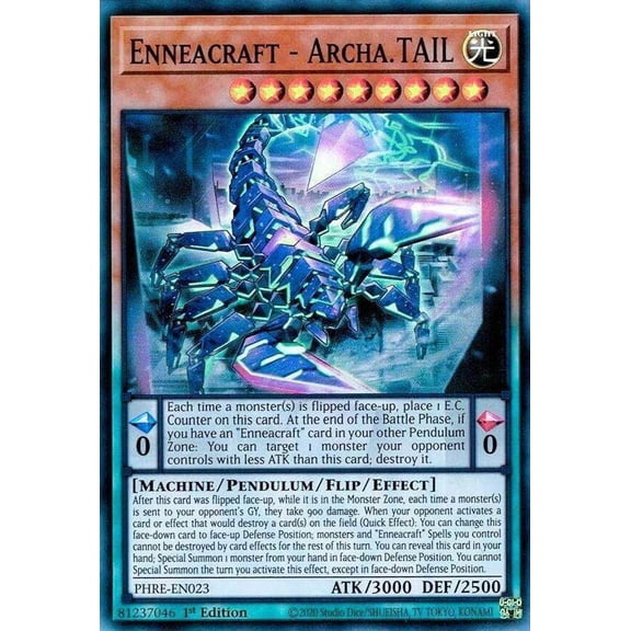 YuGiOh Phantom Revenge Super Rare Enneacraft - Archa.TAIL PHRE-EN023