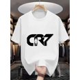 thumbnail image 2 of Teenage Alphabet Print T-Shirt - Breathable Cotton Short Sleeve T-Shirt with CR7 Design, Machine Washable Sports Top for Boys and Girls, Outdoor Play and Casual Wear Football Jersey, 2 of 7