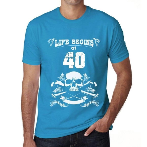 Men's Graphic T-Shirt Life Begins at 40 40th Birthday Anniversary 40 Year Old Gift 1984 Vintage Eco-Friendly Short Sleeve Novelty Tee