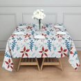 thumbnail image 3 of Floral Square Tablecloth 42x42in(107x107cm) – Waterproof Polyester Printed Table Cover, Wrinkle Resistant & Washable for Kitchen Dining Picnic Party Decor, Thanksgiving,Christmas, Spring,Flower, 3 of 6