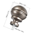 thumbnail image 2 of Uxcell 54x36mm Curtain Rod Finials Plastic Brown 6Pack, 2 of 7