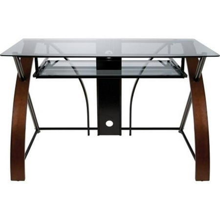 Computer Desk with Curved Wood