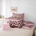 thumbnail image 6 of meiyoeat Bow Tie Leopard Initial C 7 Pieces Full Size Bedding Sets For Girls,Pink Print Monogram Art Full Size Bed in a Bag,Pink Reversible, 6 of 7