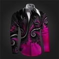 thumbnail image 1 of Camisa de lujo con estampado 3D de rayas para hombre y mujer blusa de gran tamaño a la moda camisa de solapa para hombre camisas de playa ropa de hombre para negocios, 1 of 6