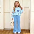 thumbnail image 3 of Asgosdo Fall Two Piece Sets for Girls Bow Long Sleeve Top and Flared Pant Cute Casual Outfits Teen Winter Clothes Size 5-15Y, 3 of 8