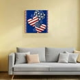 thumbnail image 4 of Canvas Print Wall Art Oil Paintings Independence Day USA Flag Heart Picture Prints Artwork for Living Room Kitchen Bathroom Bedroom,Stretched and Framed Ready to Hang,Red Blue White Stripes Stars, 4 of 9