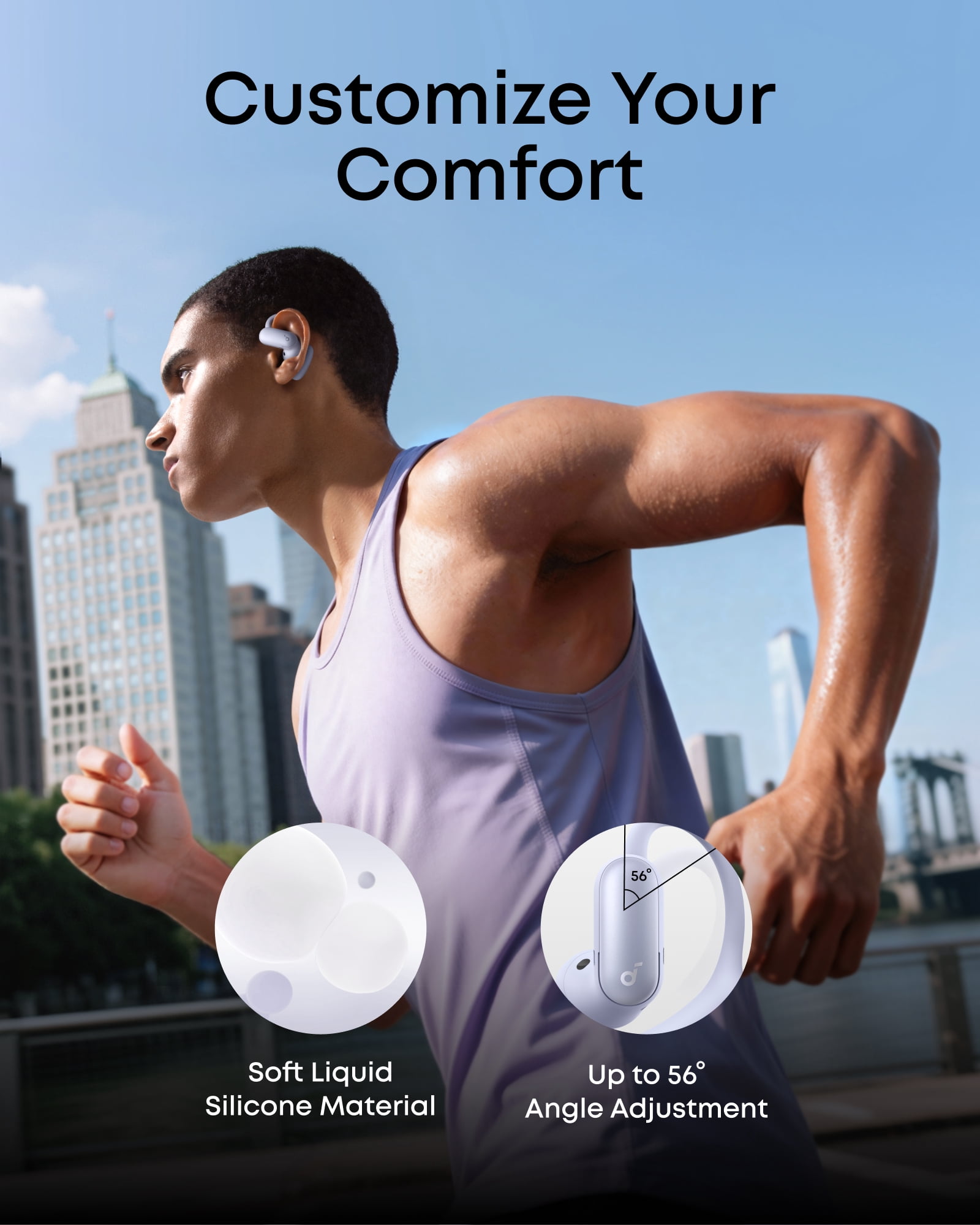 soundcore AeroFit 2 Pro by Anker, Open-Ear with Semi-In-Ear Active Noise Cancellation, Dual-Form Earbuds, Adjustable Ear Hooks, Hi-Res, LDAC, 4-Mic AI Clear Calls, IP55 Water-Proof, Wireless Charging