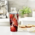 thumbnail image 6 of Awypu Environmentally Friendly and Odorless Cover Red Hibiscus Flower on A White Background Tropical 20oz Car Straw Cup (with Straw) 20oz, 6 of 7