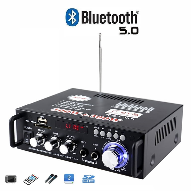 SOONHUA 600W Surround Sound Amplifier, AV Receiver, Bluetooth