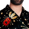 thumbnail image 5 of Seven Starred Ladybird Men's Short Sleeve Beach Shirts Poplin Spread Collar Tops Casual Printed Button Down Summer Unisex, 5 of 6