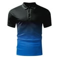 thumbnail image 3 of iOPQO Polo Shirts For Men Mens Fashion Casual Sports Gradient Lapel Short Sleeve Shirt Topmens T Shirt Mens Shirts Blue 3Xl, 3 of 4