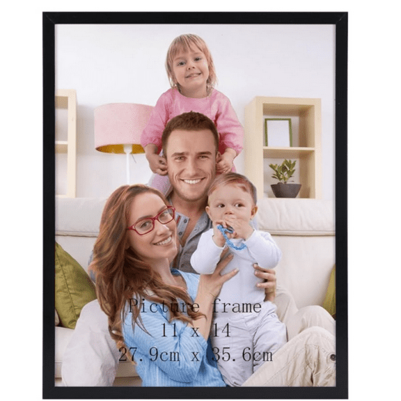 11x14 Picture Frame Black, 11 by 14 Thin Photo Frame for Wall Tabletop Display, Single
