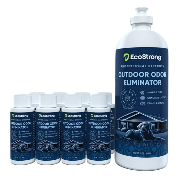 Outdoor Odor Eliminator: EcoStrong Dog and Cat Urine Enzyme Deodorizer (10 x 2oz Shots)