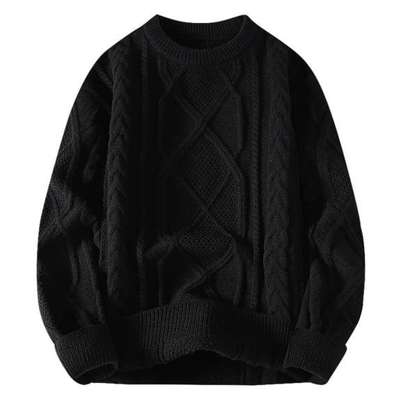 Juslio Men Sweaters Pullovers Turtlenecks Solid High Neck Long Sleeve Knit Black