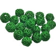 thumbnail image 1 of Dark Green Set of 20pcs Natural Wicker Rattan Table Wedding Party Hanging Balance Decorative Christmas Balls 3cm, 1 of 4